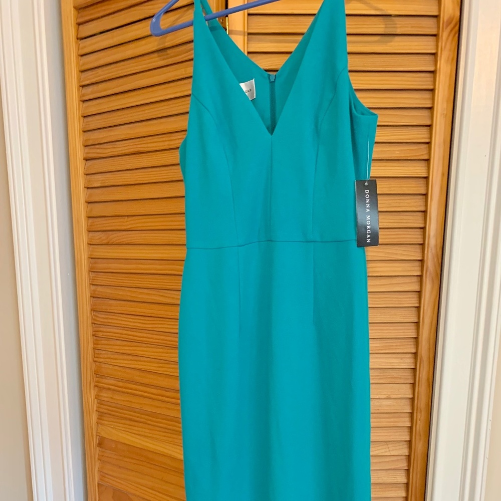 NWT Teal Donna Morgan Midi Dress